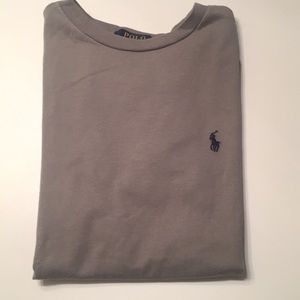 BOYS SIZE 8 (SM) GRAY SHORT SLEEVE POLO T-SHIRT